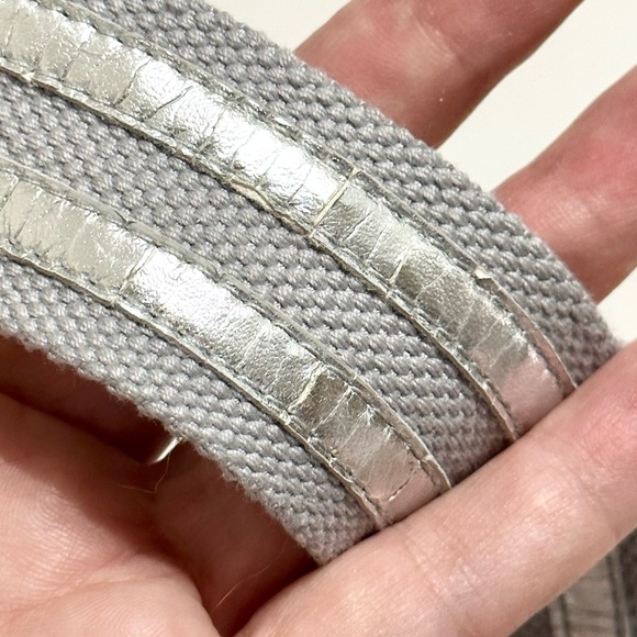 A/X Logo Silver Rhinestone Buckle Belt, Heather Gray Fabric Silver Leather - M - Picture 11 of 11